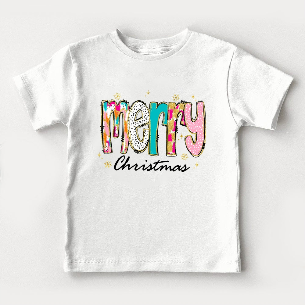 Merry Christmas Golden Snow Toddler T-Shirts