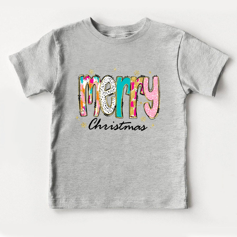 Merry Christmas Golden Snow Toddler T-Shirts