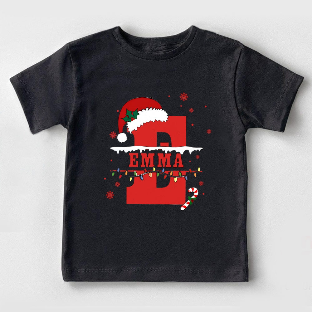 Personalized Name Christmas Hat  Light Toddler T-Shirts