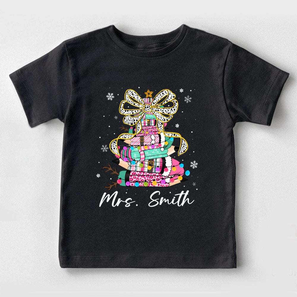 Personalized Name Christmas Tree Toddler T-Shirts