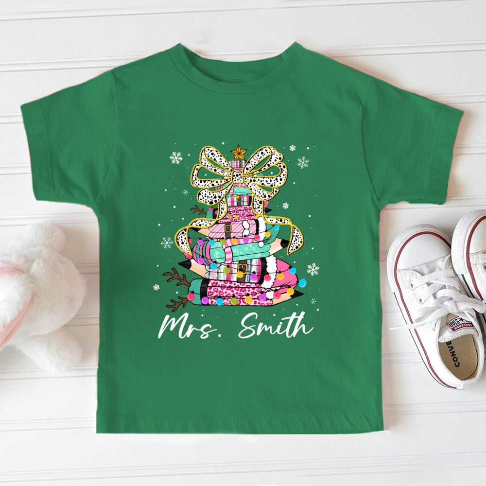 Personalized Name Christmas Tree Toddler T-Shirts