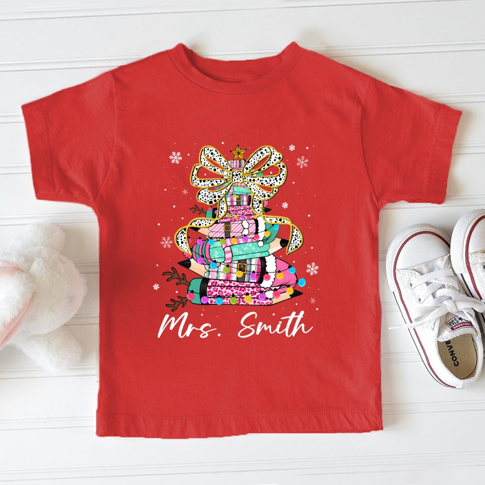 Personalized Name Christmas Tree Toddler T-Shirts