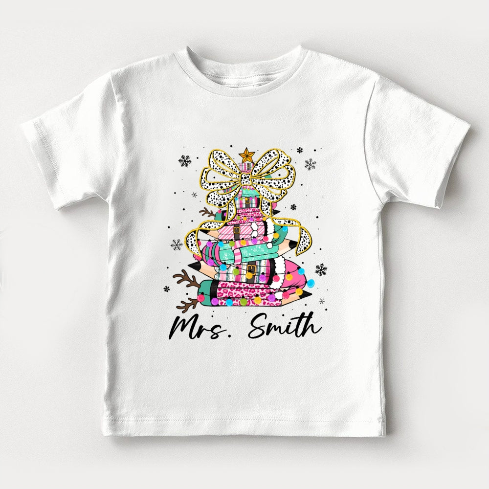 Personalized Name Christmas Tree Toddler T-Shirts