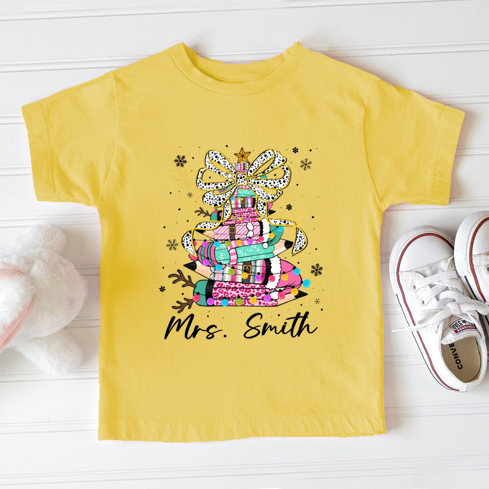 Personalized Name Christmas Tree Toddler T-Shirts