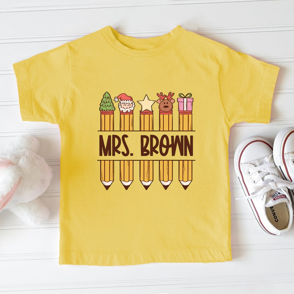 Personalized Name Pencil Toddler T-Shirts