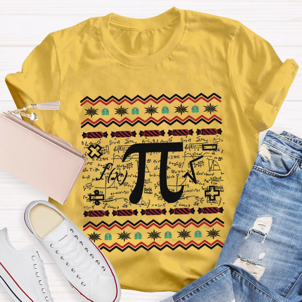 Christmas Candy And Pi Math Teacher Christmas T-shirt