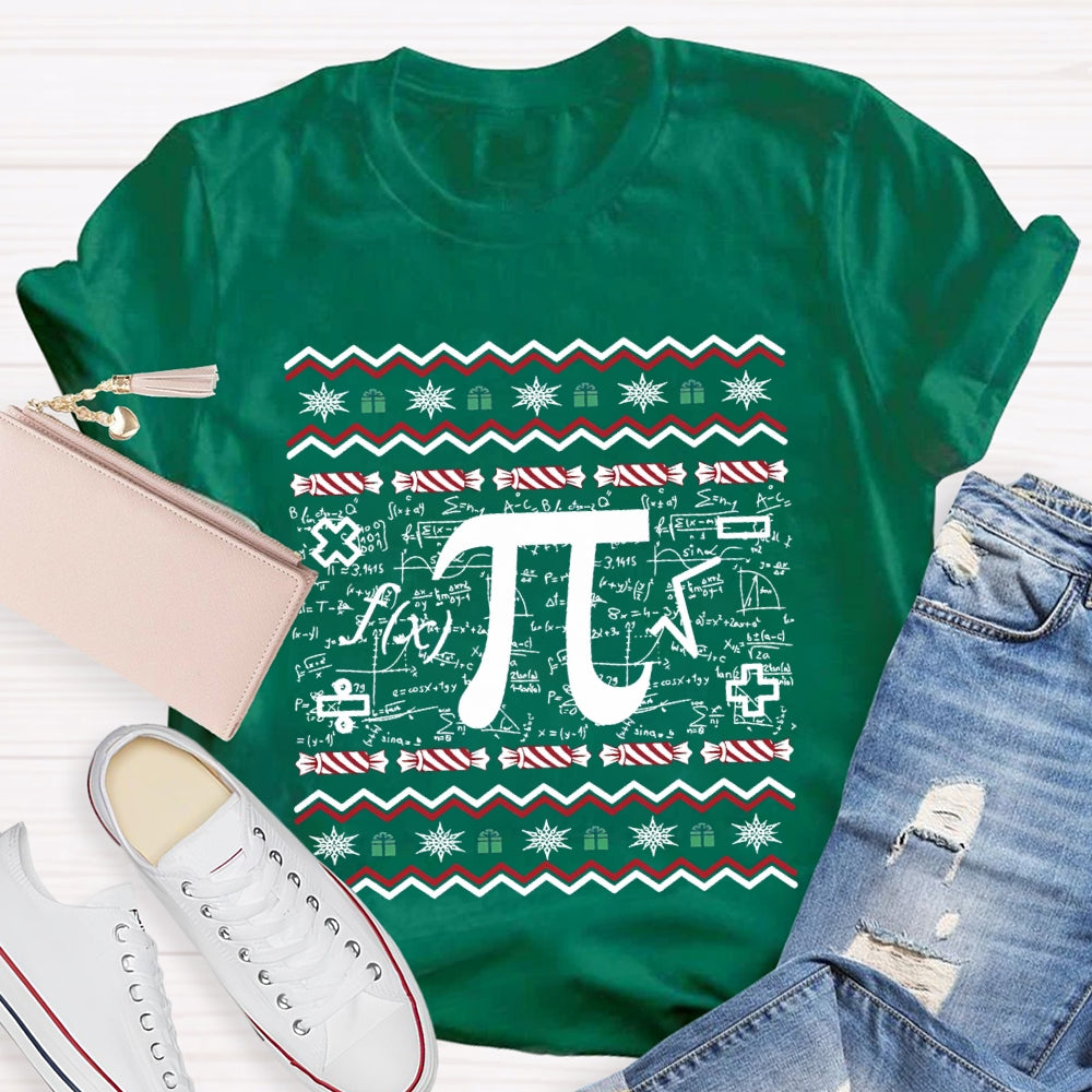 Christmas Candy And Pi Math Teacher Christmas T-shirt