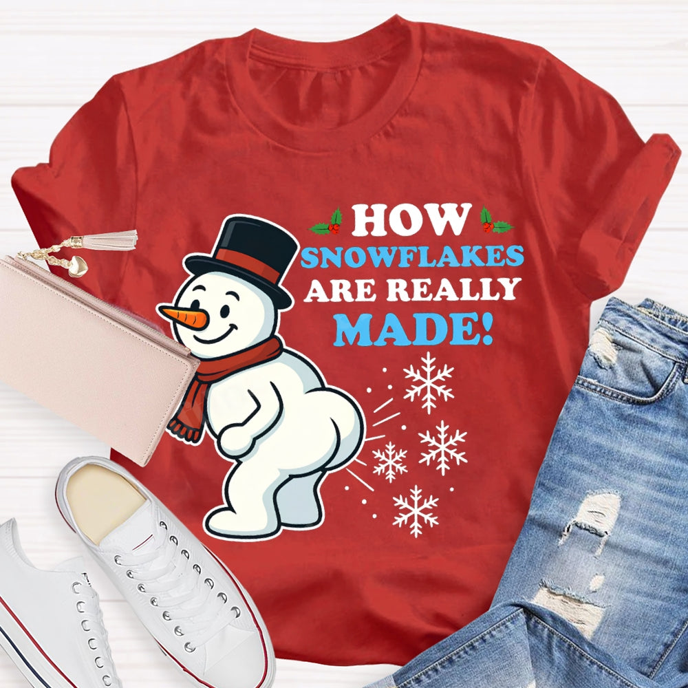 How Snowflakes Made Snowman And Snowflakes Christmas T-shirt