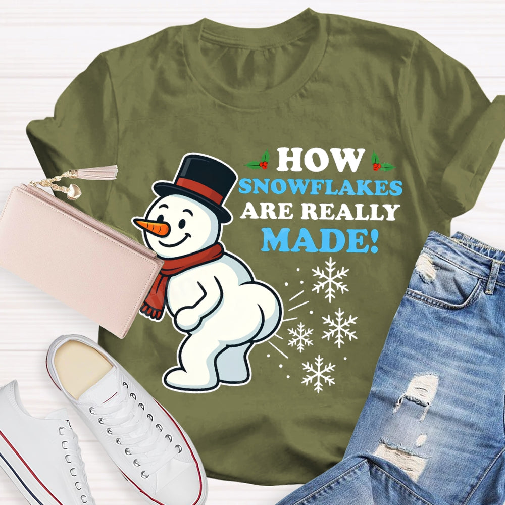 How Snowflakes Made Snowman And Snowflakes Christmas T-shirt