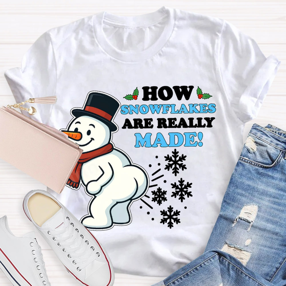 How Snowflakes Made Snowman And Snowflakes Christmas T-shirt