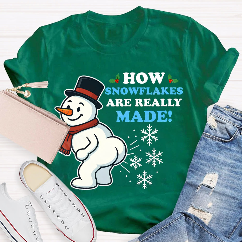 How Snowflakes Made Snowman And Snowflakes Christmas T-shirt