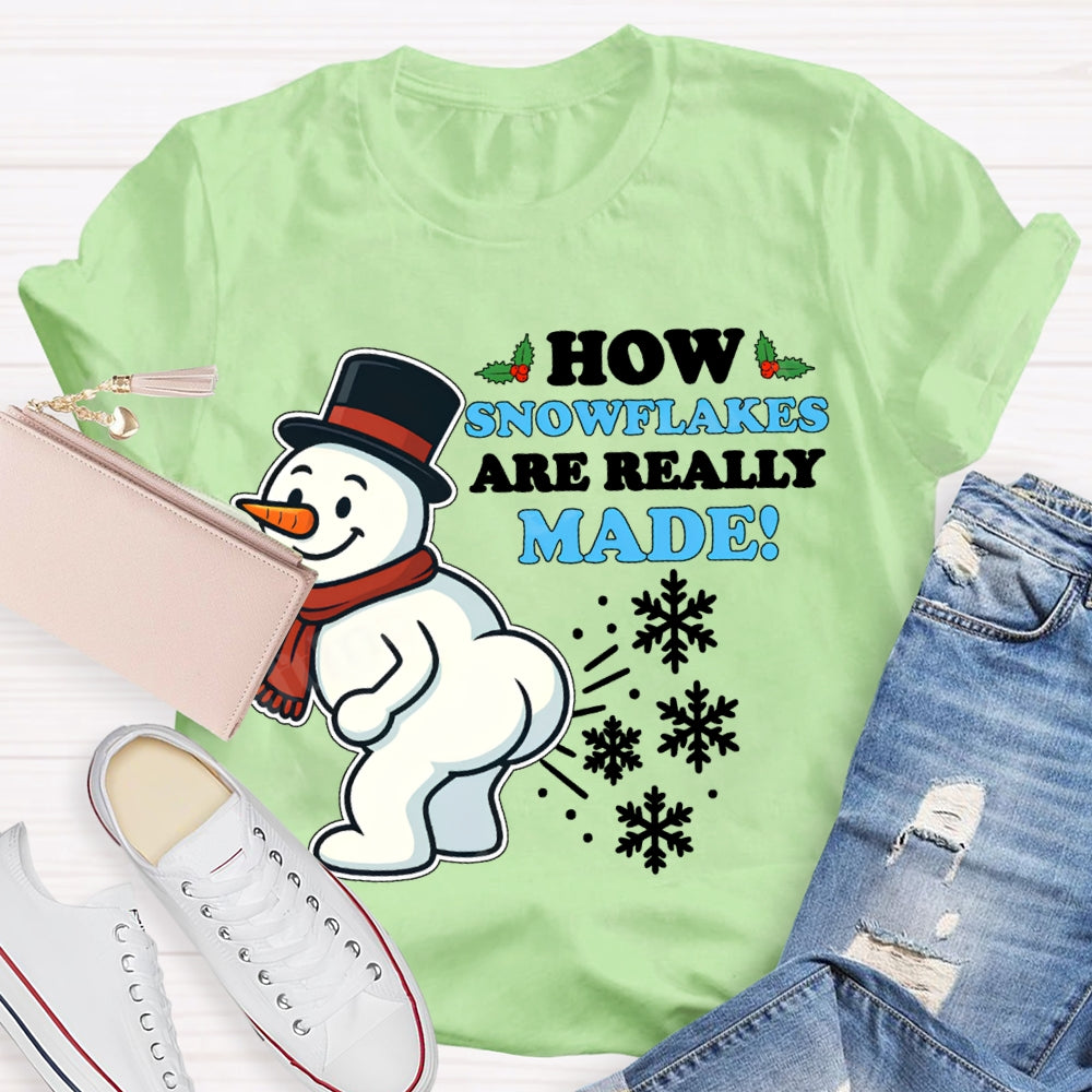 How Snowflakes Made Snowman And Snowflakes Christmas T-shirt