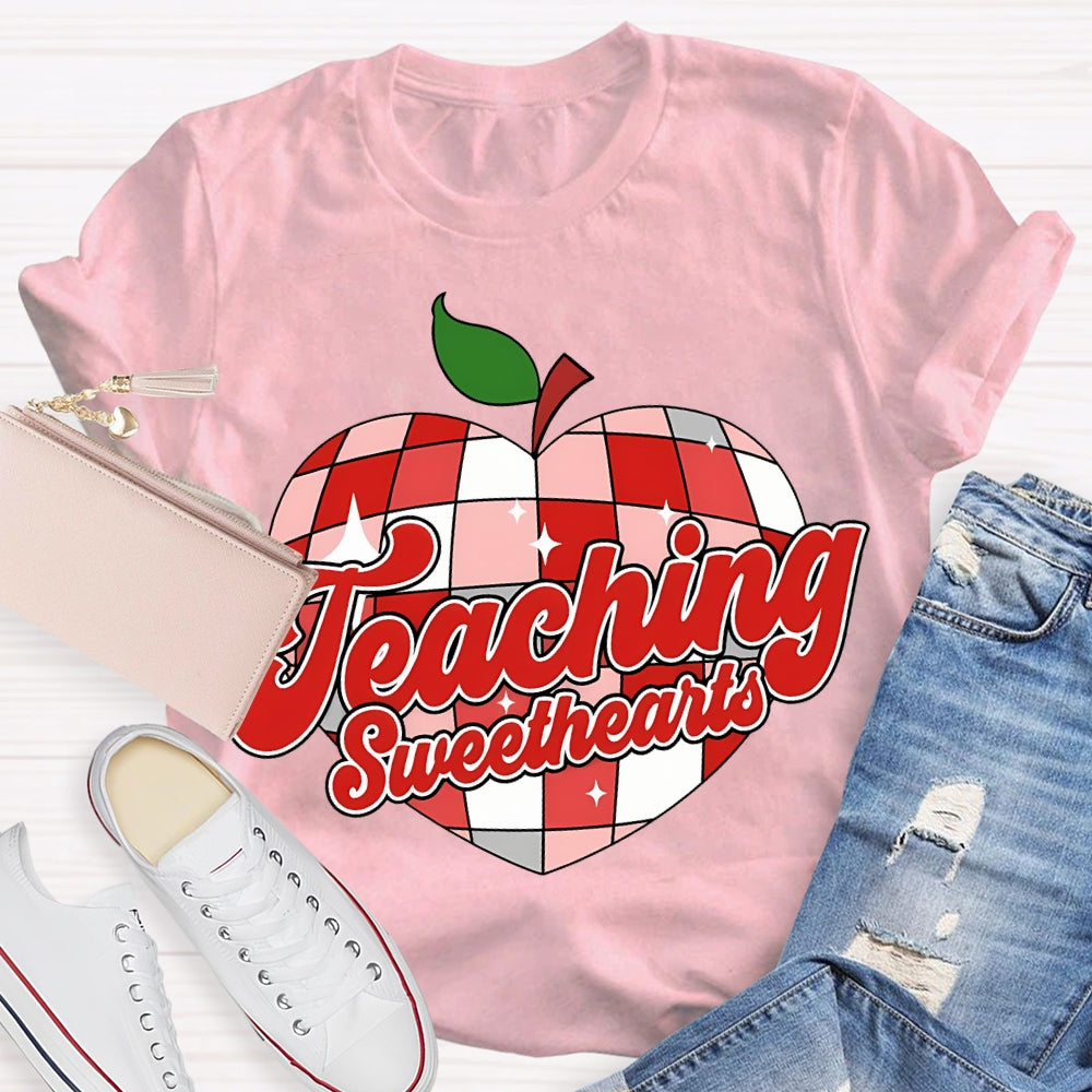Teaching Sweethearts Red Checkered Heart T-shirt