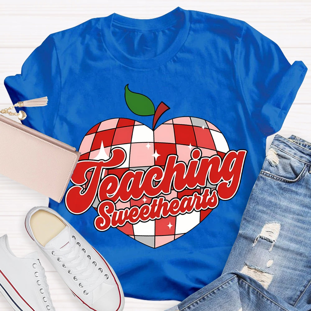 Teaching Sweethearts Red Checkered Heart T-shirt