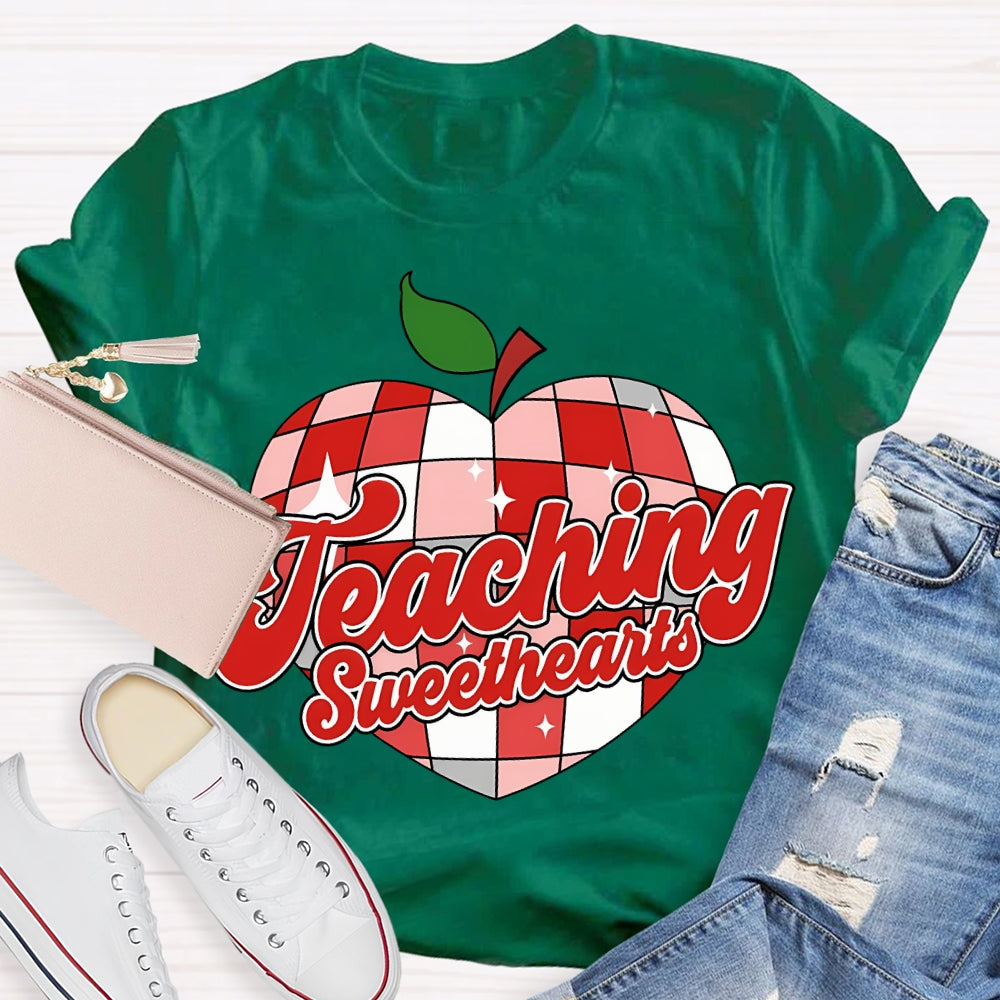 Teaching Sweethearts Red Checkered Heart T-shirt