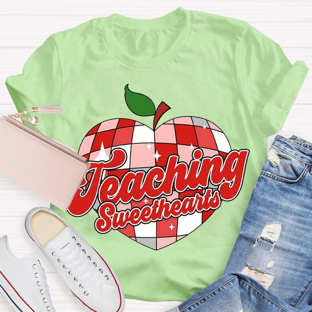 Teaching Sweethearts Red Checkered Heart T-shirt