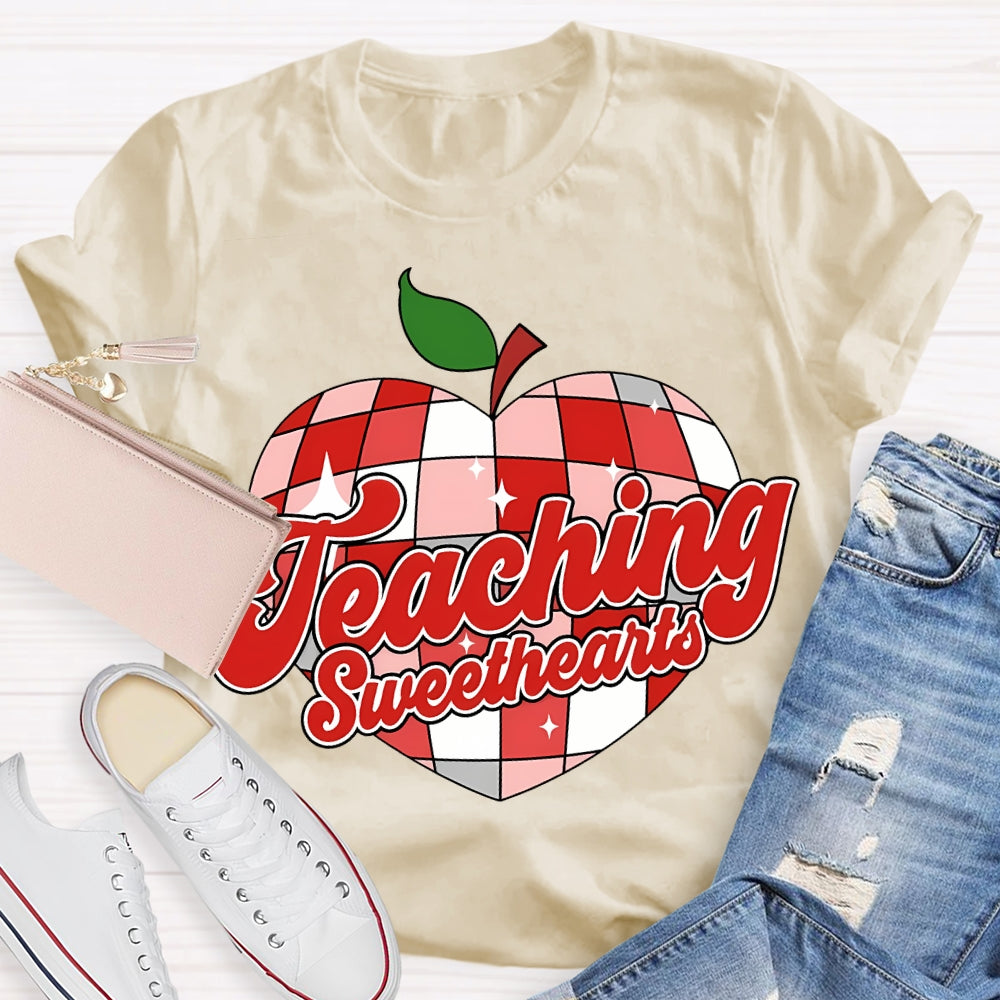 Teaching Sweethearts Red Checkered Heart T-shirt