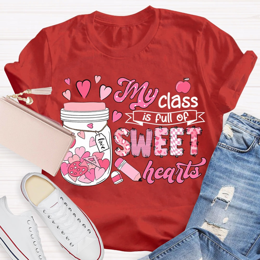My Class Is Fun Of Sweet Hearts Pink Bottle And Hearts T-shirt