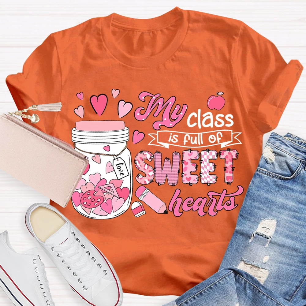 My Class Is Fun Of Sweet Hearts Pink Bottle And Hearts T-shirt