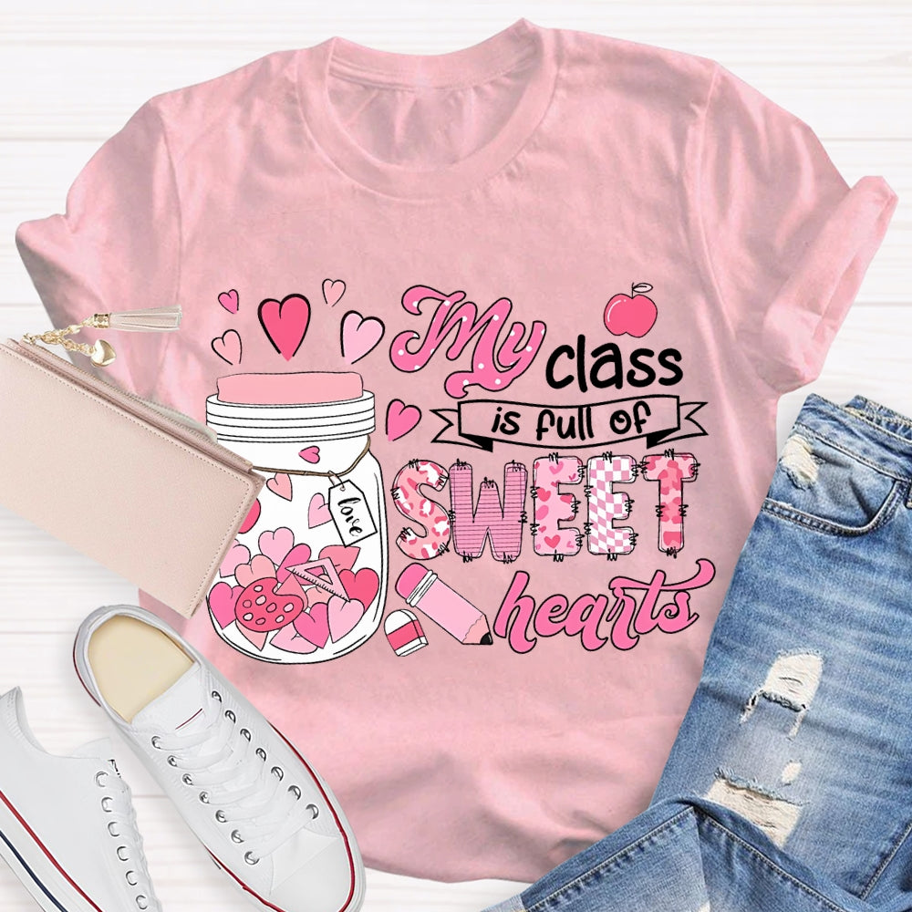 My Class Is Fun Of Sweet Hearts Pink Bottle And Hearts T-shirt
