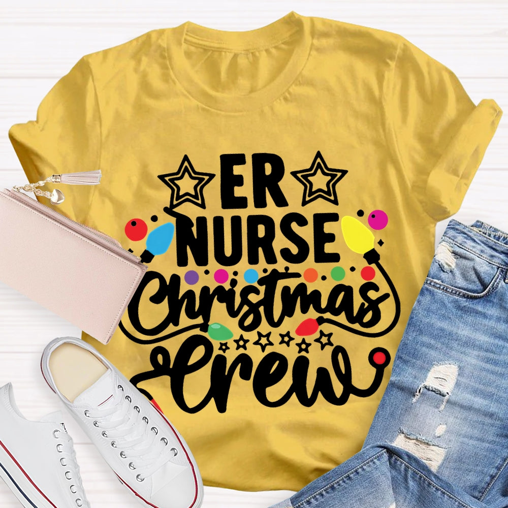 Er Nurse Christmas Crew Christmas Lights T-shirt