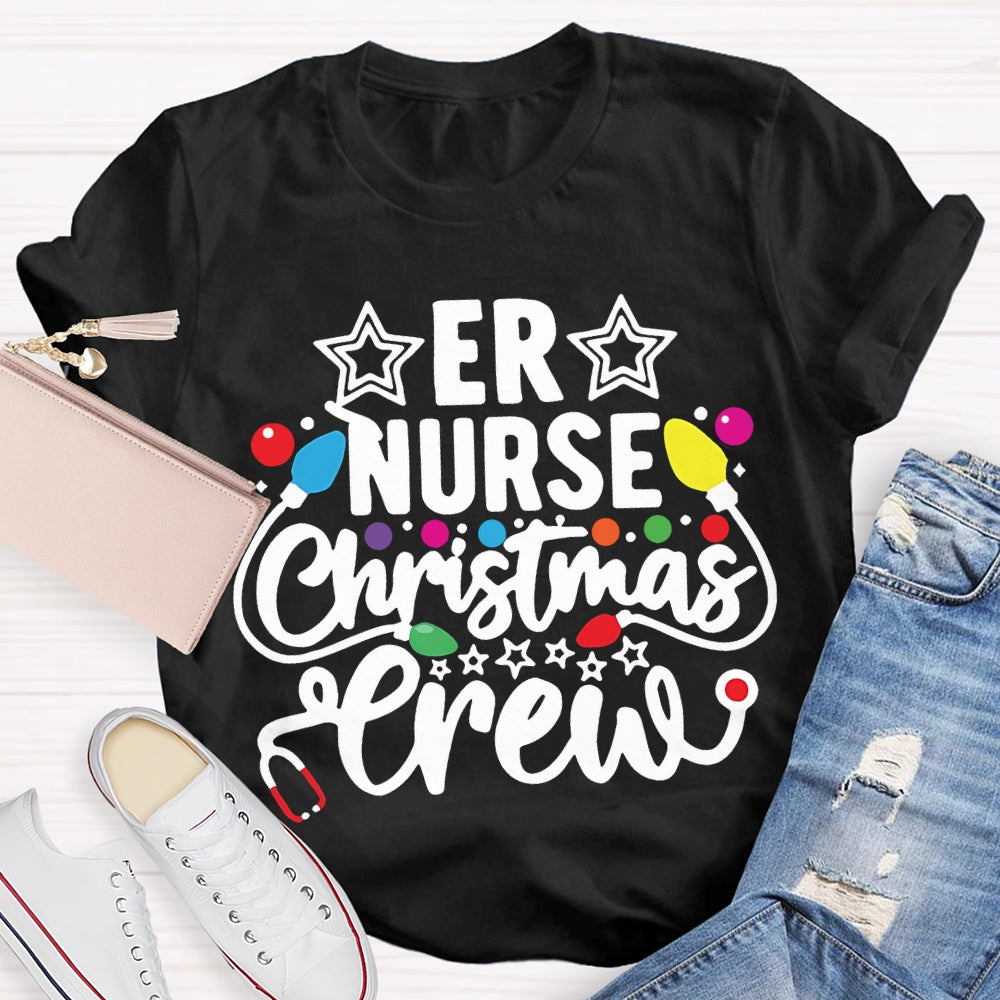 Er Nurse Christmas Crew Christmas Lights T-shirt
