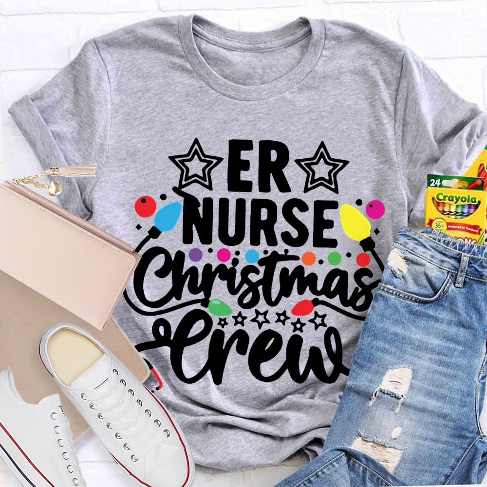 Er Nurse Christmas Crew Christmas Lights T-shirt