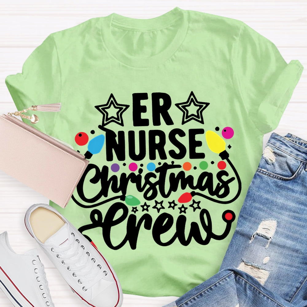 Er Nurse Christmas Crew Christmas Lights T-shirt
