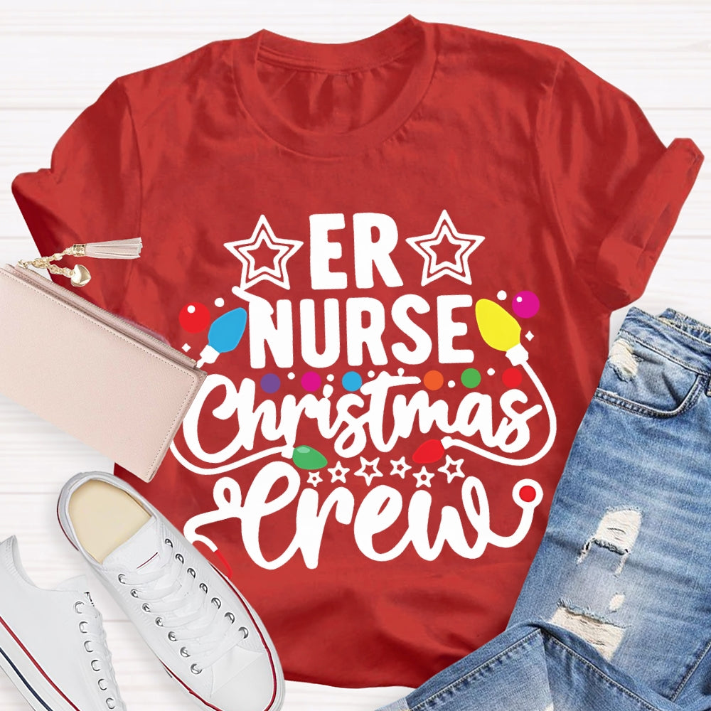 Er Nurse Christmas Crew Christmas Lights T-shirt