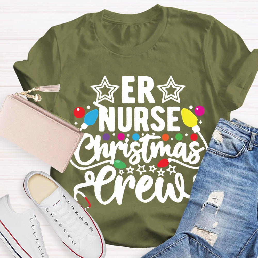 Er Nurse Christmas Crew Christmas Lights T-shirt