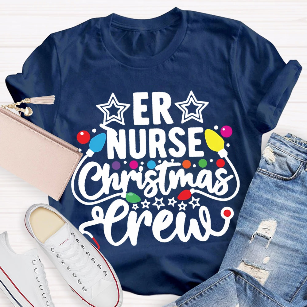 Er Nurse Christmas Crew Christmas Lights T-shirt