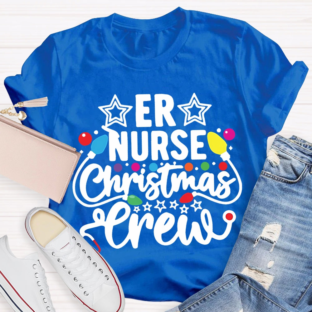 Er Nurse Christmas Crew Christmas Lights T-shirt