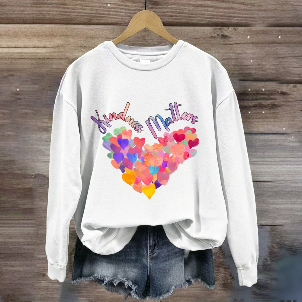 Kindness Matters Colorful Heart Sweatshirt