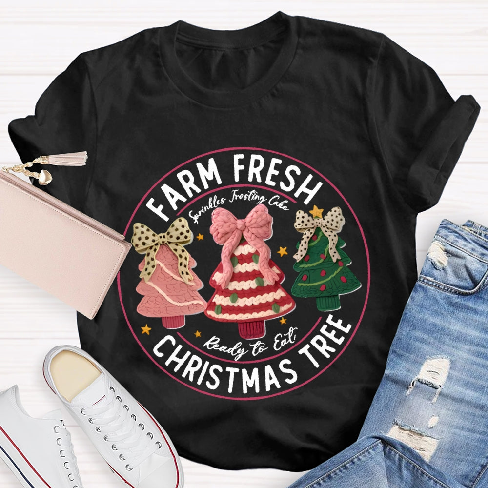 Farm Fresh Reading To Eat Christmas Tree T-shirt