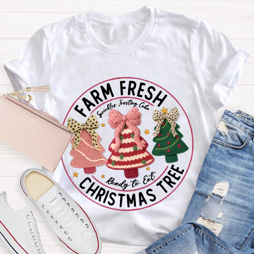 Farm Fresh Reading To Eat Christmas Tree T-shirt