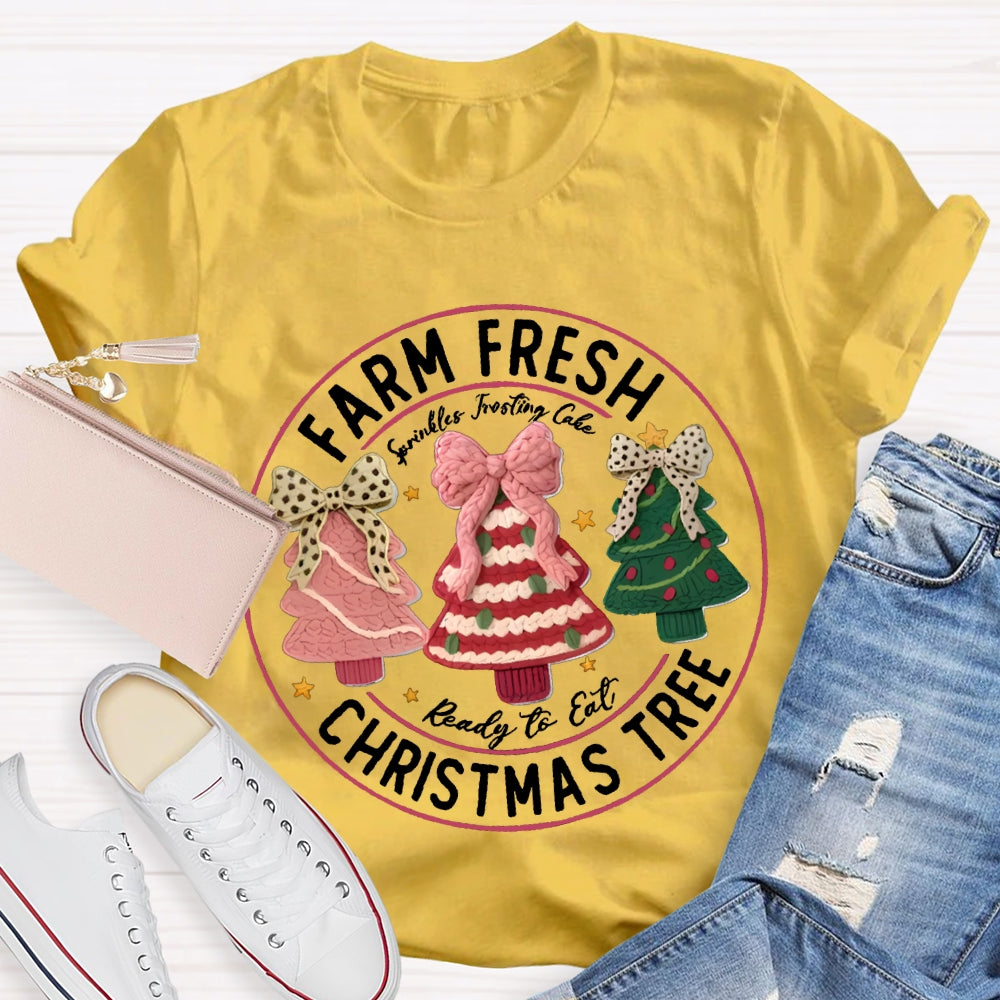 Farm Fresh Reading To Eat Christmas Tree T-shirt