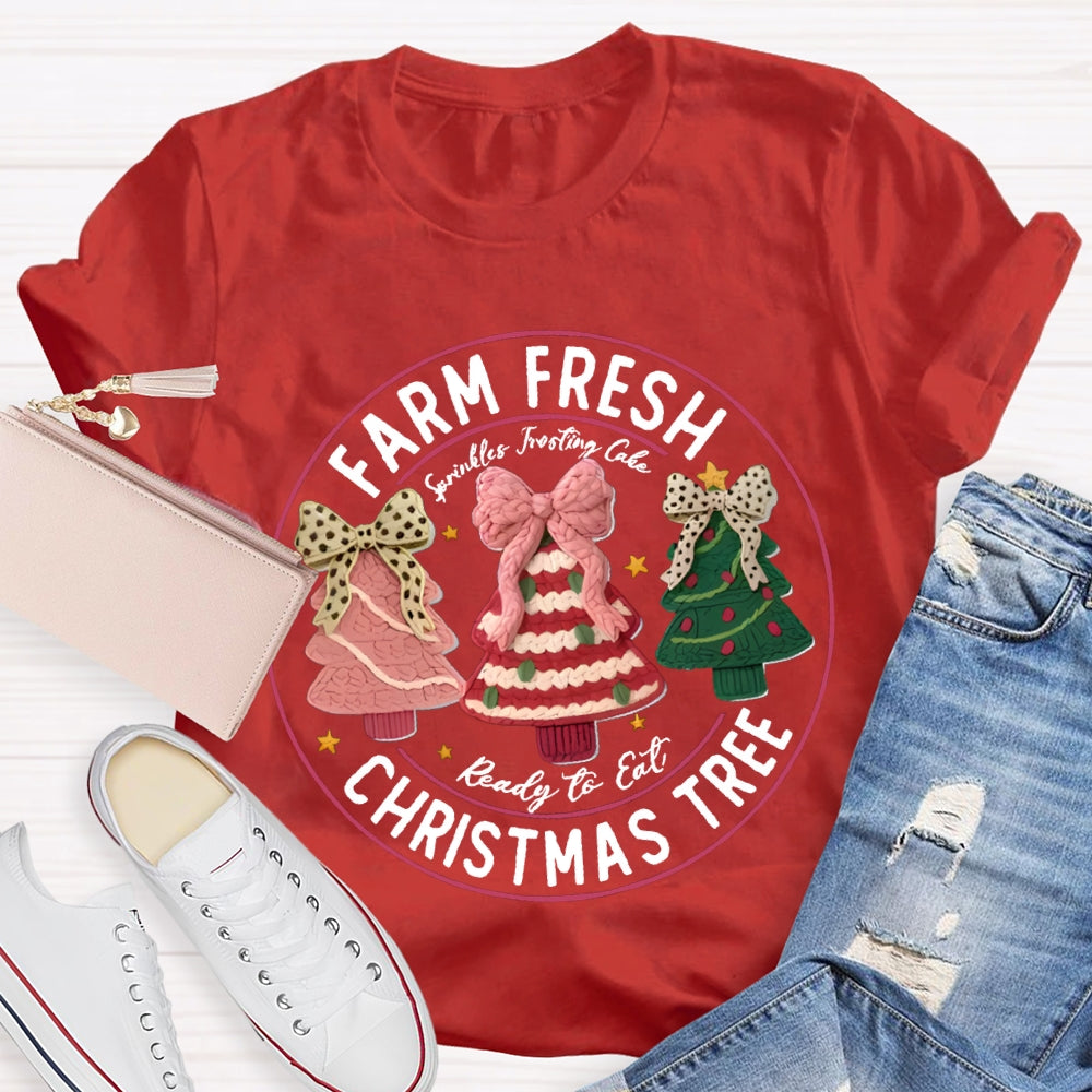 Farm Fresh Reading To Eat Christmas Tree T-shirt