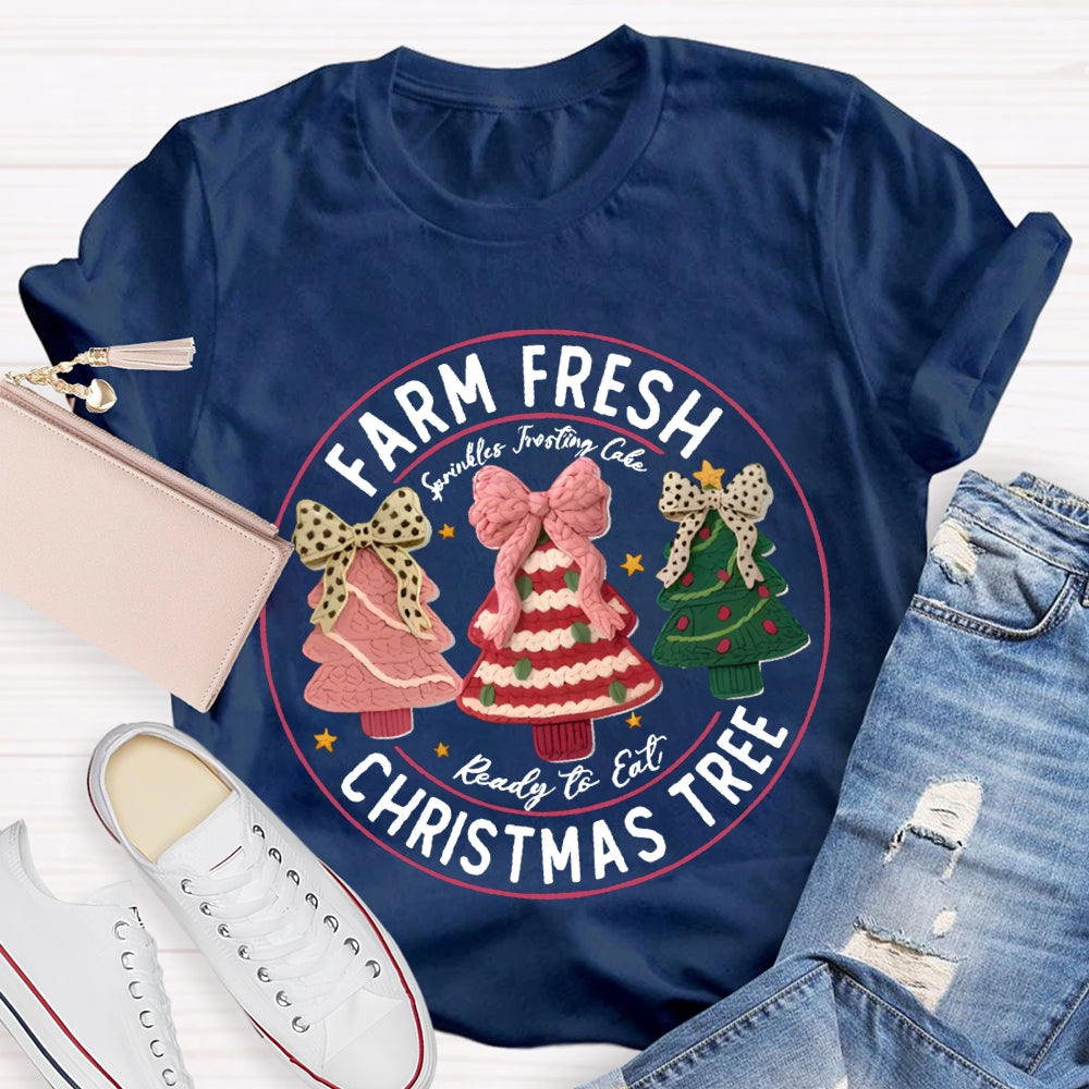 Farm Fresh Reading To Eat Christmas Tree T-shirt