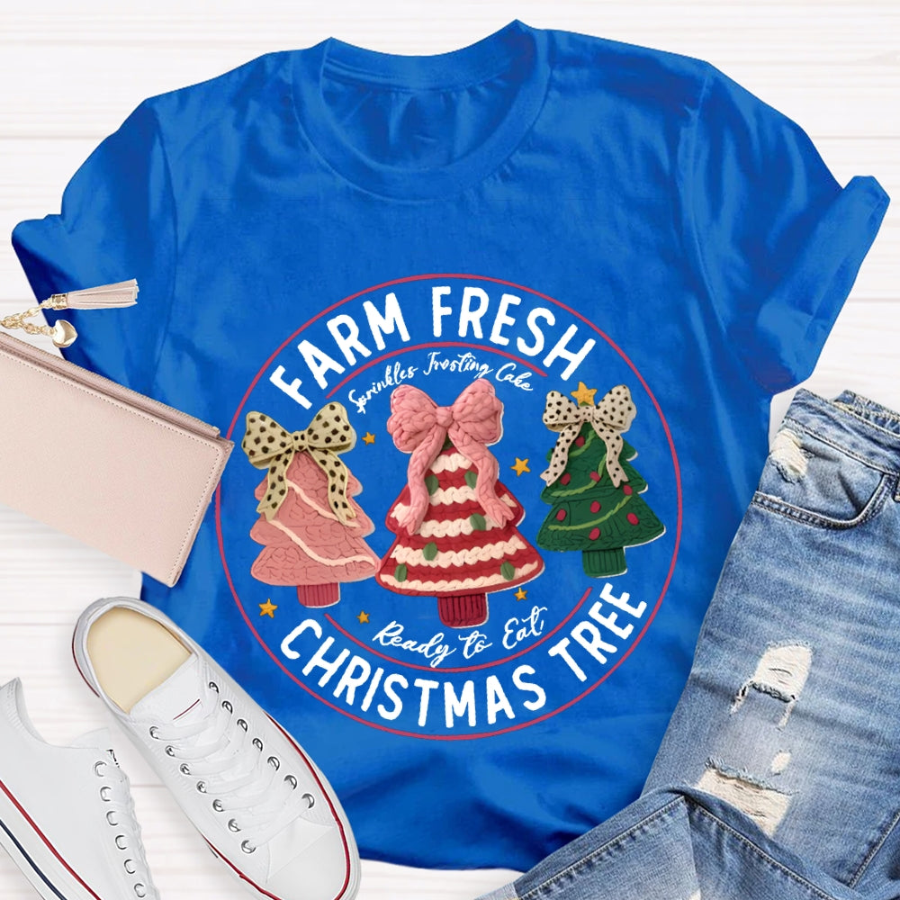 Farm Fresh Reading To Eat Christmas Tree T-shirt