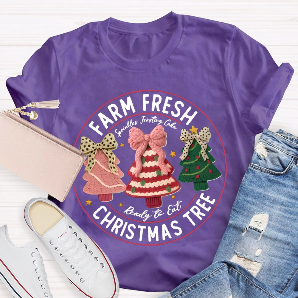 Farm Fresh Reading To Eat Christmas Tree T-shirt