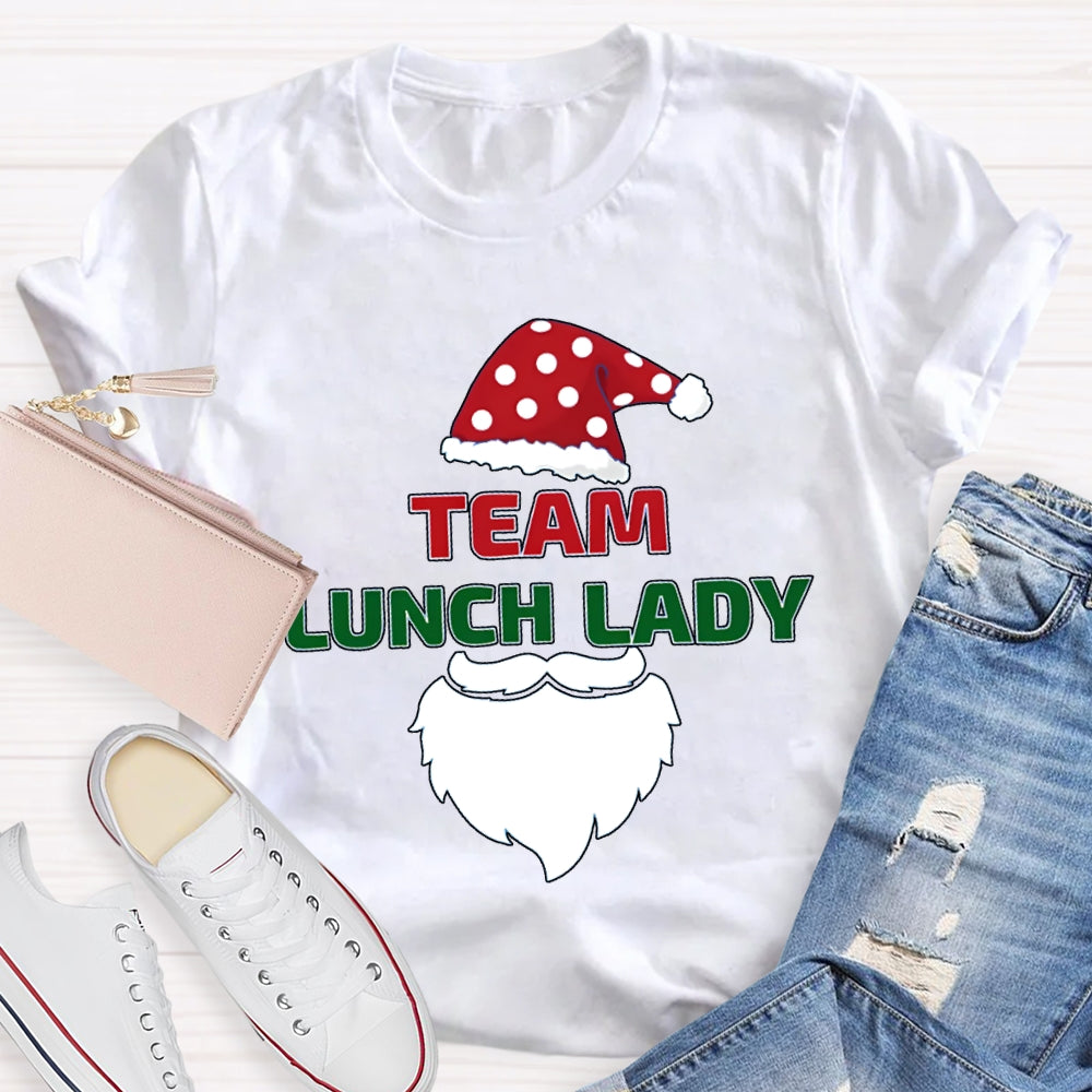 Lunch Lady Team Christmas Hat Christmas Vibes T-shirt