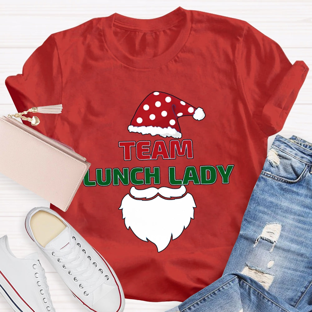 Lunch Lady Team Christmas Hat Christmas Vibes T-shirt