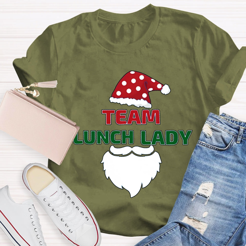 Lunch Lady Team Christmas Hat Christmas Vibes T-shirt