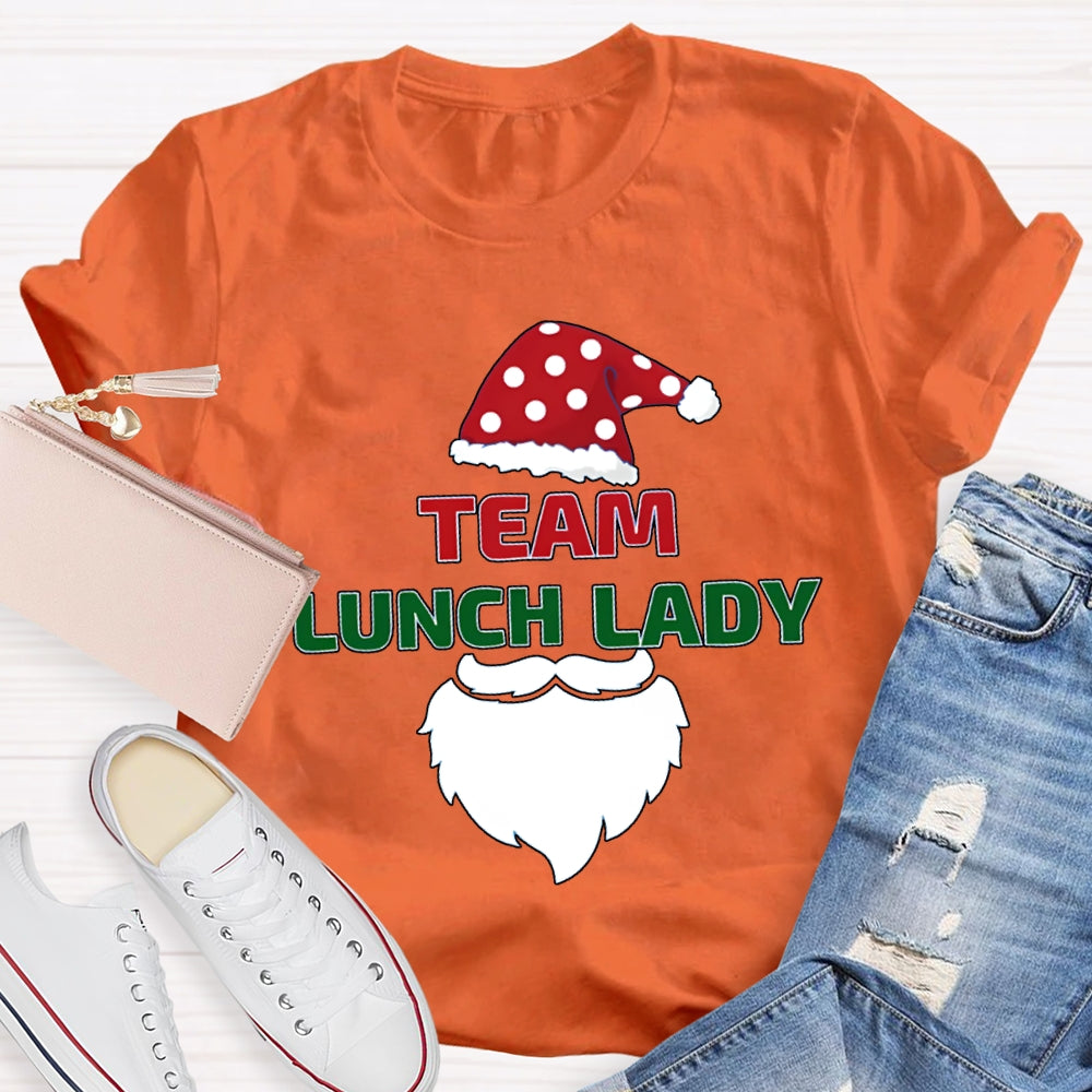 Lunch Lady Team Christmas Hat Christmas Vibes T-shirt