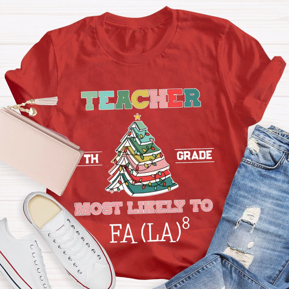 Personalized Grade And Text Teacher Most Likely To T-shirt
