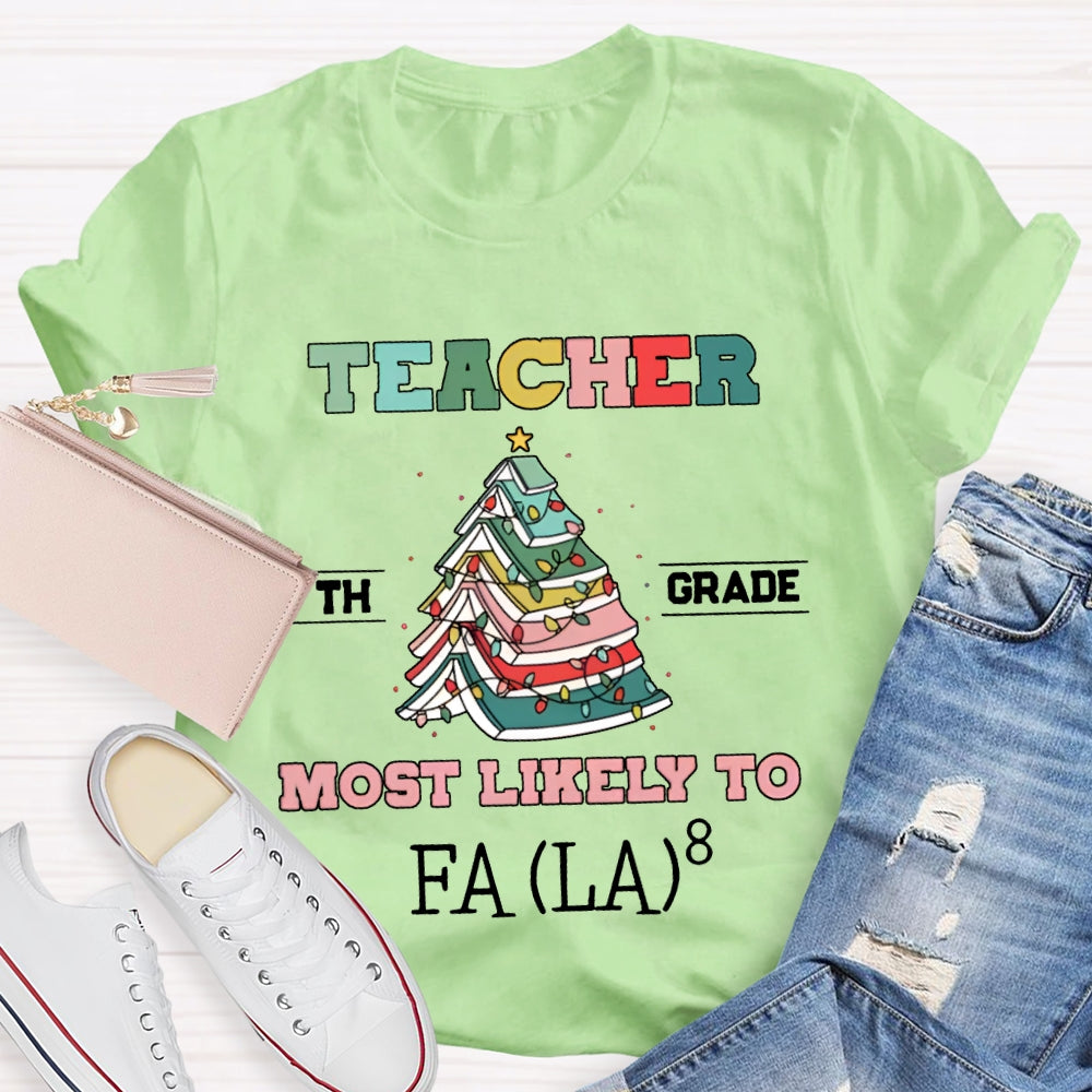 Personalized Grade And Text Teacher Most Likely To T-shirt