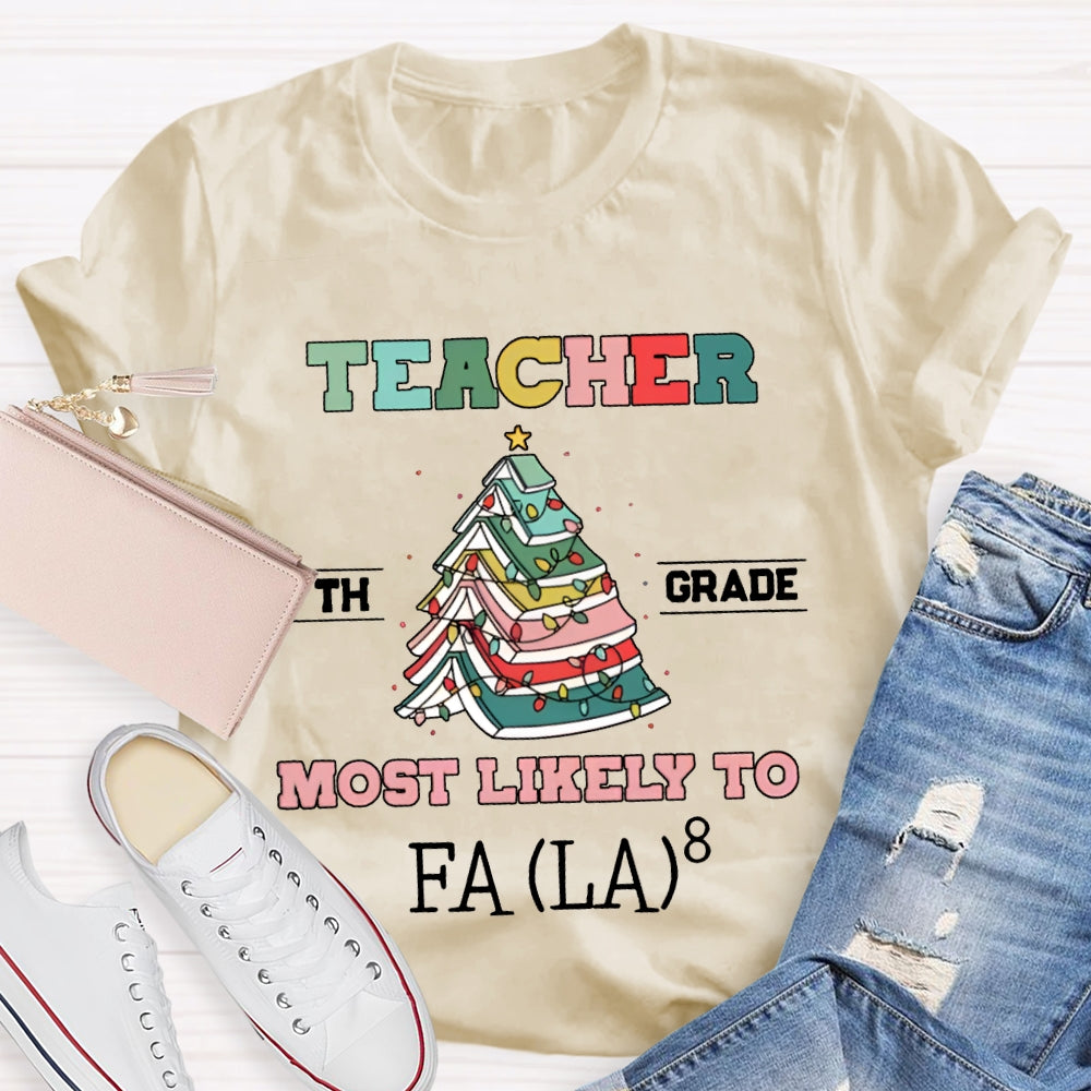 Personalized Grade And Text Teacher Most Likely To T-shirt