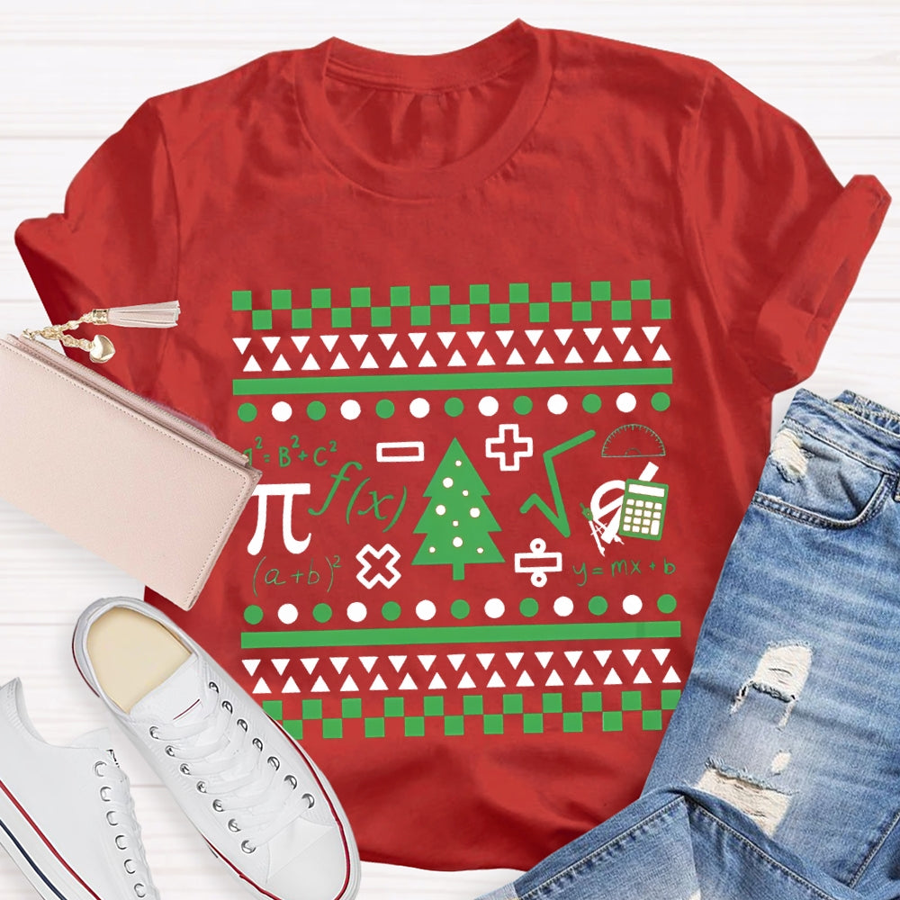 Mathematical Elements And Christmas Tree Christmas T-shirt