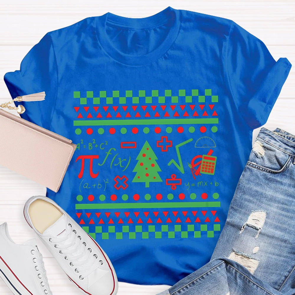 Mathematical Elements And Christmas Tree Christmas T-shirt