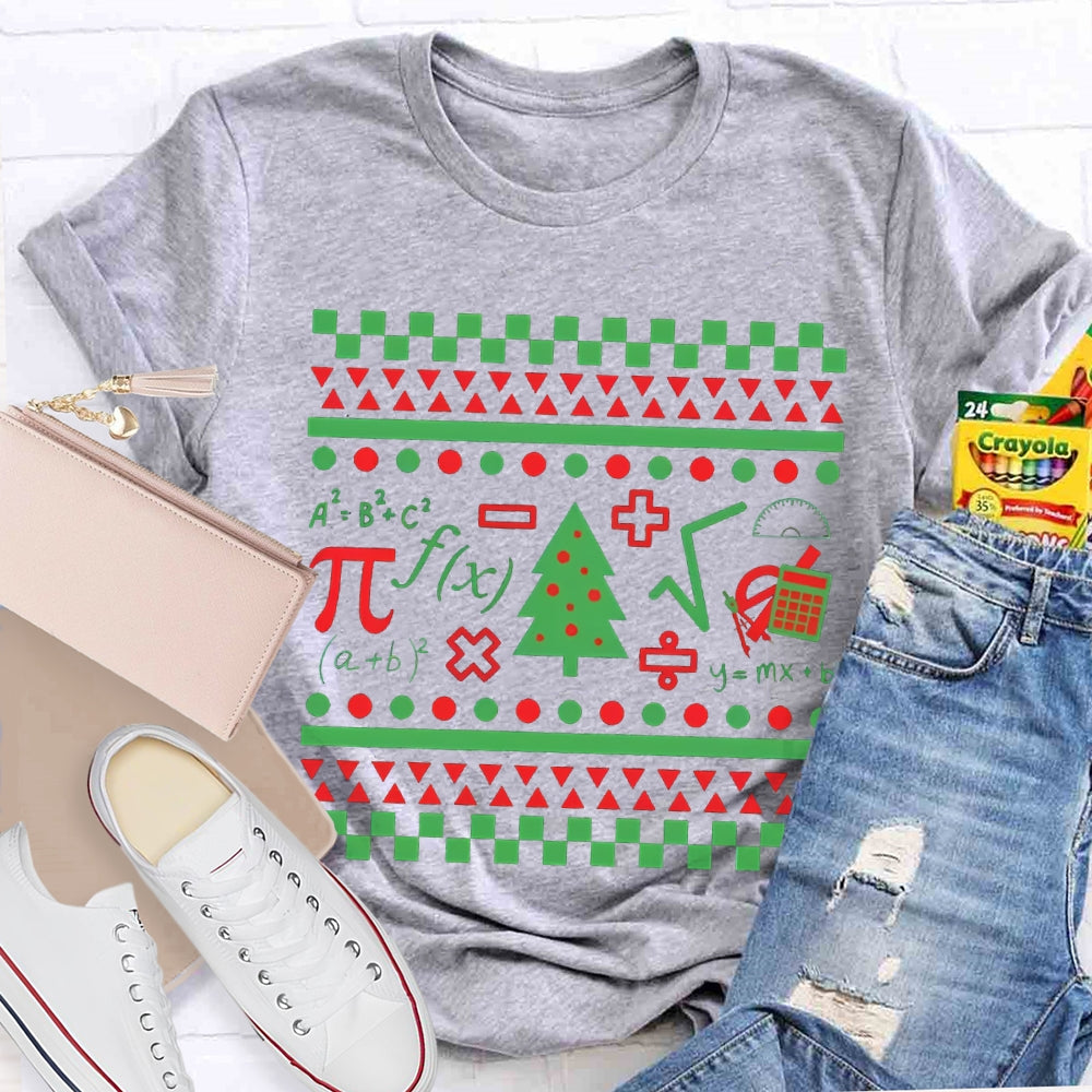 Mathematical Elements And Christmas Tree Christmas T-shirt